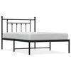 vidaXL metallist voodiraam peatsiga, must, 100x200 cm