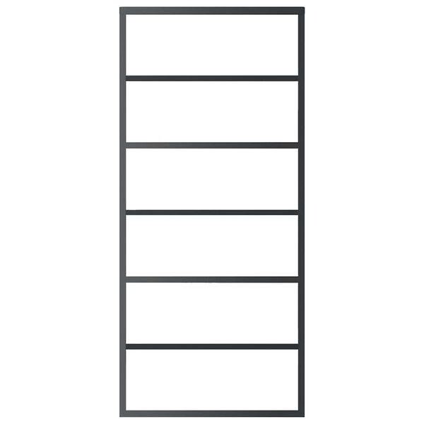 vidaXL liuguks, ESG-klaas ja alumiinium, 90x205 cm, must