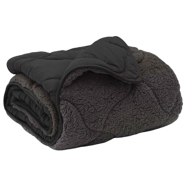 vidaXL Suvised teki Antratsiit 155 x 200 cm Mikrokiud ja Teddy villa