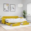 vidaXL diivanvoodi väljatõmmatava osaga, kollane, 80x200 cm, samet