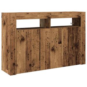 vidaXL K&otilde;ide LED -ribatuledega Vana puit 116 x 30 x 75 cm Tehispuit