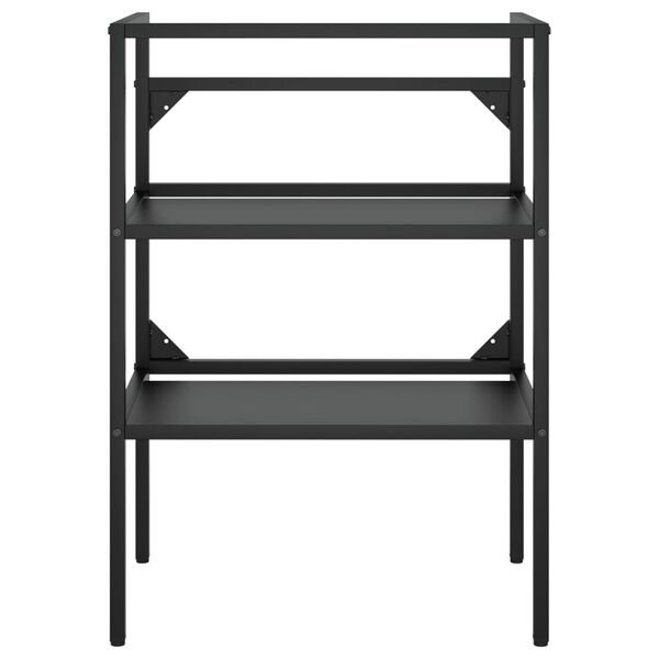 vidaXL valamuraam sisseehitatud valamuga, valge, raud