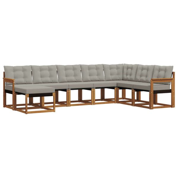 vidaXL V&auml;li diivanikomplekt padjaga 8 pcs Looduslik ja Hele Hall