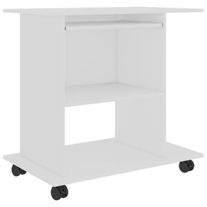 vidaXL arvutilaud, valge 80 x 50 x 75 cm tehispuit