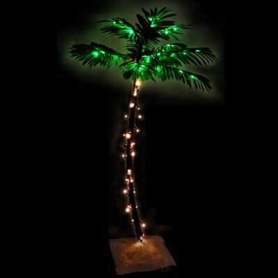 vidaXL LED palmipuu soe valge 72 LEDi 120 cm
