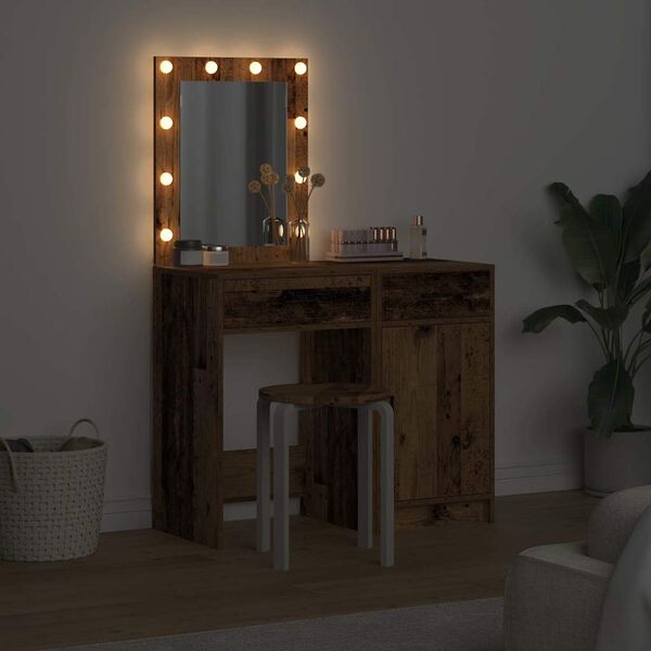 vidaXL Riietumislaud sahtliga 2 pcs Pruun 50 x 41 x 135 cm Tehispuit