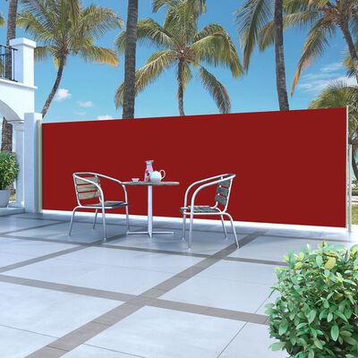 vidaXL lahtitõmmatav külgsein, 160 x 500 cm, punane
