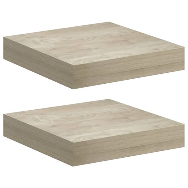 vidaXL seinariiulid, 2 tk, tammev&auml;rvi, 23 x 23,5 x 3,8 cm MDF