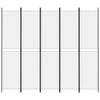 vidaXL 5 paneeliga ruumijagaja, valge, 250 x 220 cm, kangas