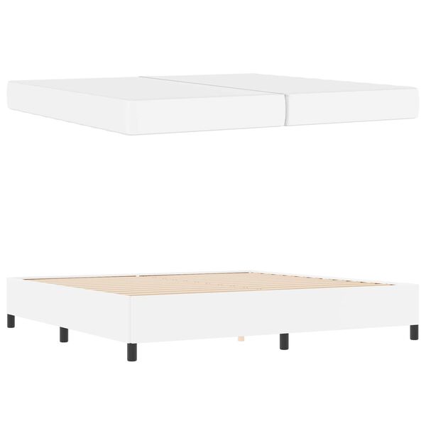 vidaXL Voodi raam madratsiga Valge 200 x 200 cm kangas