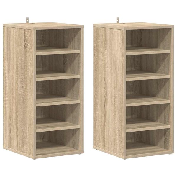 vidaXL kingakapid 2 tk, Sonoma tamm, 31,5 x 35 x 70 cm, tehispuit