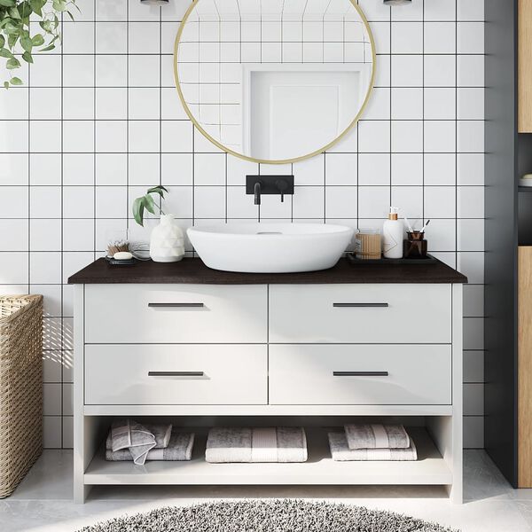 vidaXL vannitoa tasapind, tumepruun, 100x40x2 cm, t&ouml;&ouml;deldud t&auml;ispuit