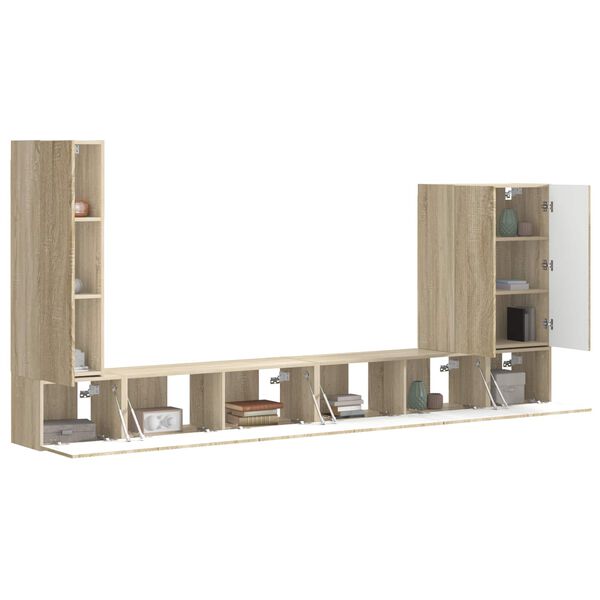 vidaXL TV seinakapikomplekt Seinale kinnitatav 6 pcs Sonoma tamm