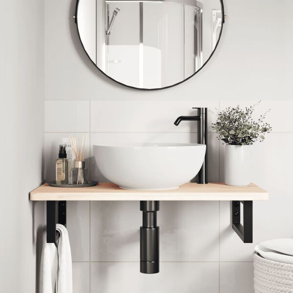 vidaXL seinale kinnitatav valamuriiul, teras ja tammepuit