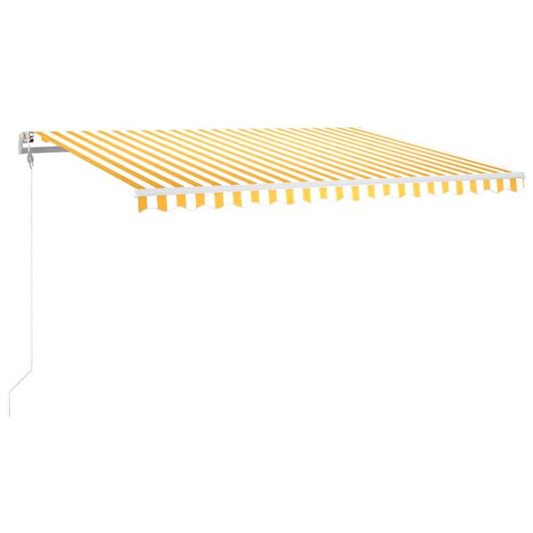 vidaXL automaatne varikatus LED, tuuleandur 400x300 cm kollane/valge