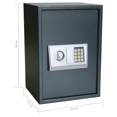 vidaXL elektrooniline digitaalne seif riiuliga, 35 x 31 x 50 cm