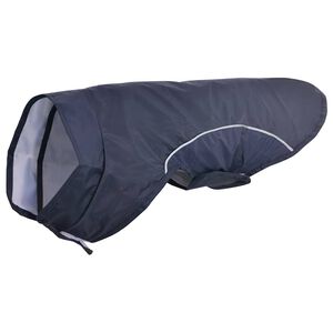 vidaXL koera vihmakeep helkurribadega, pol&uuml;ester, tumesinine, XXS
