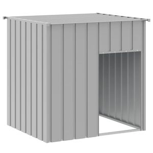 vidaXL koerakuut katusega, helehall, 110 x 103 x 109 cm, tsingitud terasest