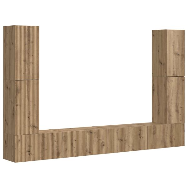 vidaXL Telerikapi komplekt 8 pcs K&auml;sit&ouml;&ouml;puu Tehispuit