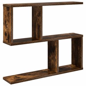 vidaXL Seinariiul Suitsutatud tamm 60 x 12 x 50,5 cm Tehispuit