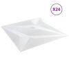 vidaXL Seinapaneelid T&auml;ht 24 pcs Valge Staar 50 x 50 cm XPS Vaht
