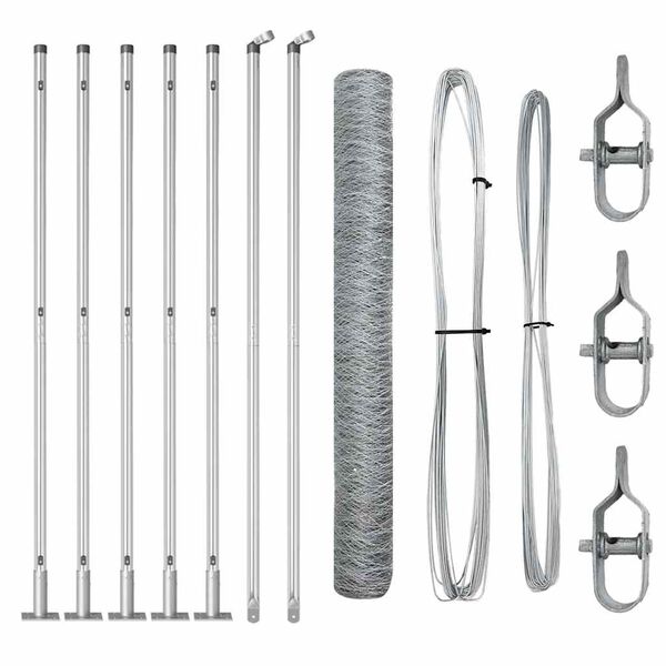 vidaXL Aiapost Hõbedane 10 x 1,2 m (36 mm võrk) Teras