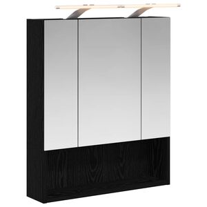 vidaXL Vannitoa peeglikapp Must tamm 60 x 14.5 x 70 cm Tehispuit