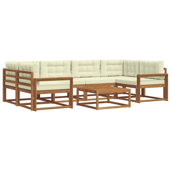 vidaXL V&auml;li diivanikomplekt padjaga 7 pcs Looduslik ja kreem