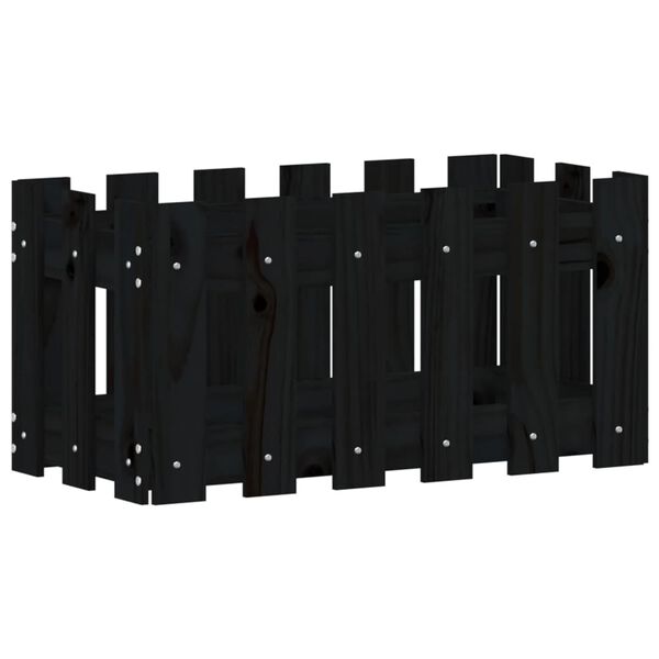 vidaXL aia disainiga taimekast, must, 60 x 30 x 30 cm, m&auml;nnipuit