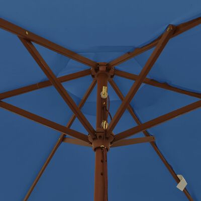 vidaXL aia päikesevari puidust postiga, taevasinine, 196x231 cm
