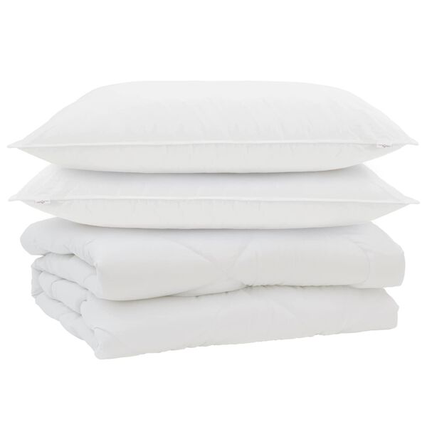 vidaXL Suletekk padjaga 3 pcs Valge Mikrofiiber