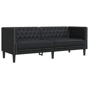vidaXL Diivan Must 194 x 74,5 x 70,5 cm PVC