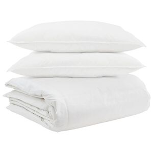 vidaXL Teki komplekt padjaga 3 pcs Valge Down Feather