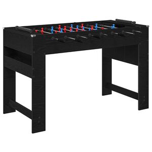 vidaXL Foosball laud Must tamm 125 x 60,5 x 80 cm Tehispuit