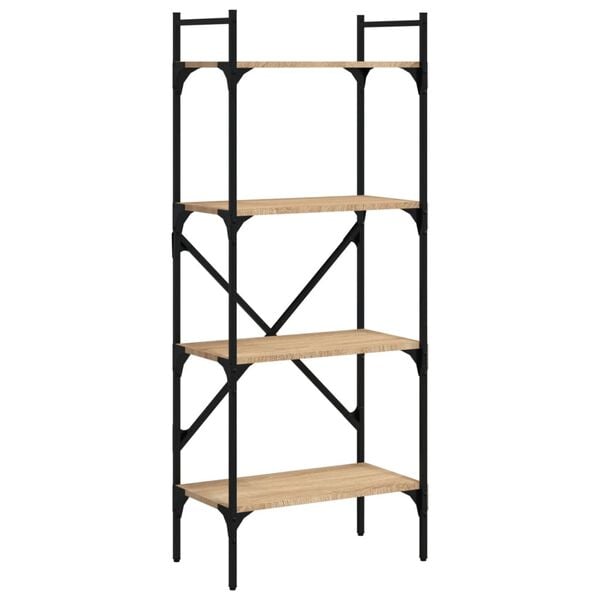 vidaXL raamaturiiul 4 korrust, Sonoma tamm, 56x31,5x138,5 cm tehispuit