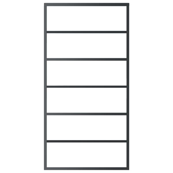 vidaXL liuguks riistvarakomplektiga, ESG klaas, alumiinium, 102x205cm