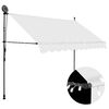 vidaXL k&auml;sitsi sisset&otilde;mmatav varikatus, LED, 250 cm, kreemjasvalge