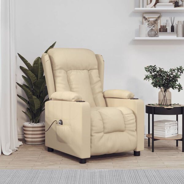 vidaXL elektriline tugitool, kreemjas, kangas