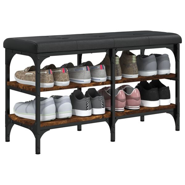 vidaXL jalatsipink, suitsutatud tamm, 82 x 32 x 47cm, tehispuit