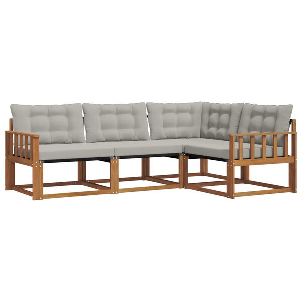 vidaXL V&auml;li diivanikomplekt padjaga 4 pcs Looduslik ja Hele Hall