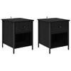 vidaXL &Ouml;&ouml;lambi kapp sahtliga 2 pcs Must tamm 40 x 42 x 50 cm Tehispuit