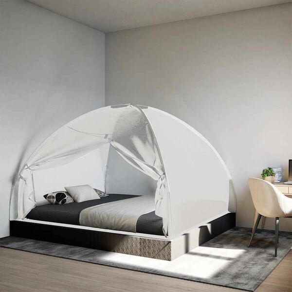 vidaXL sääsevõrk Mongolia ustega 220 võrk valge 200x180x135 cm