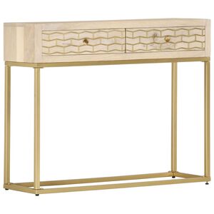 vidaXL konsoollaud, kuldne, 90 x 30 x 75 cm, mangopuit