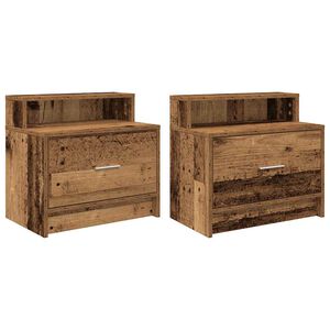 vidaXL sahtliga &ouml;&ouml;kapid 2 tk, vana puit 51x31x47 cm