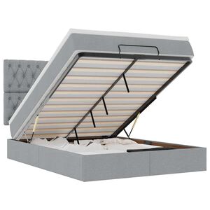 vidaXL ottomani voodi madratsiga, helehall, 140x200 cm, kangas