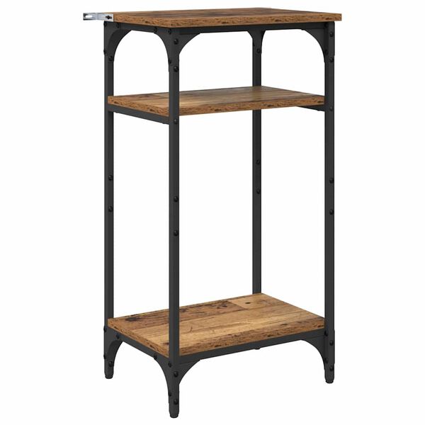 vidaXL K&uuml;lglaud riiuliga Vana puit 40 x 30 x 75 cm Tehispuit