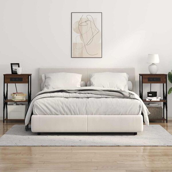 vidaXL &Ouml;&ouml;lambi kapp riiuliga Pruun tamme 41 x 31 x 76 cm Tehispuit