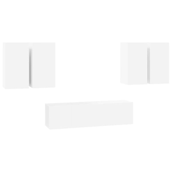 vidaXL 6-osaline telerikappide komplekt, valge, tehispuit