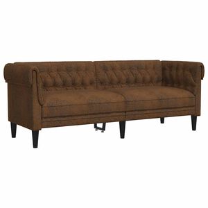 vidaXL Chesterfield 3-kohaline diivan, pruun, kangas