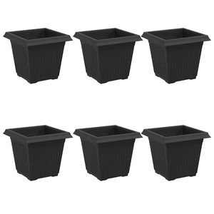 vidaXL Ruutlillepott 6 pcs Must 16 x 16 x 14 cm Plastmass